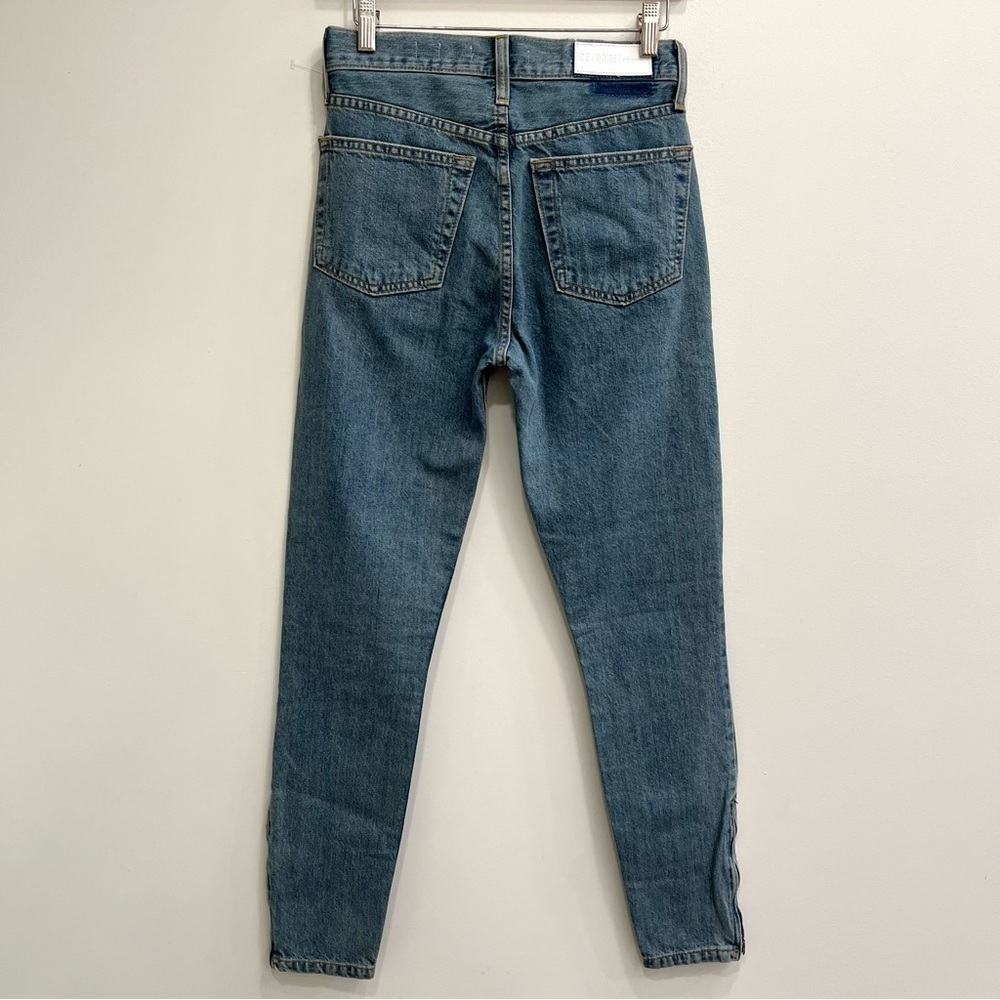 RE/DONE Originals High Rise Ankle Zip Jeans in 90's Wash 180-3WHRZ Size 25 - Picture 3 of 14